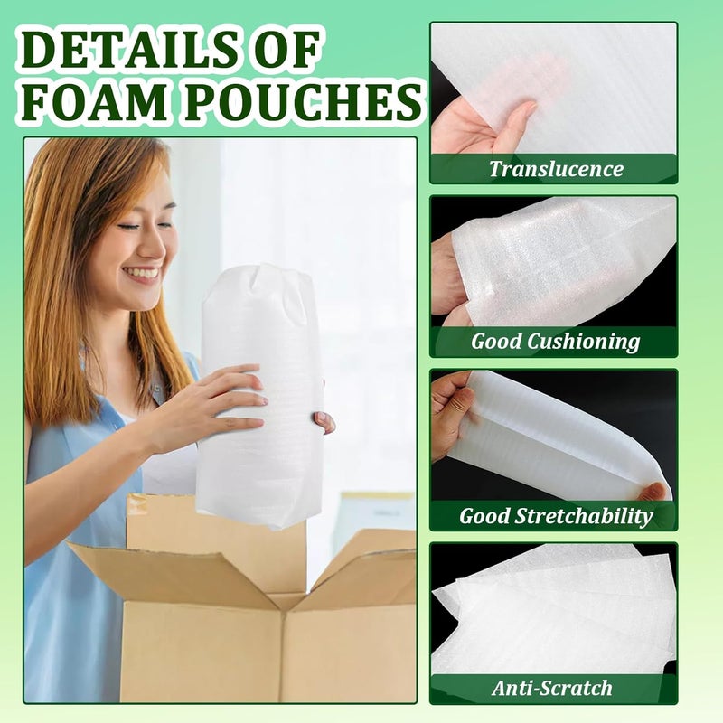 ALISWAT 50 Pack Foam Pouches 12x16 Inch, Cushion Foam Pouch Protect Fragile Items, Packing Foam Wrap Pouches for Moving, Storing and Packing supplies Protect Glasses, China and Dishes - Image 5